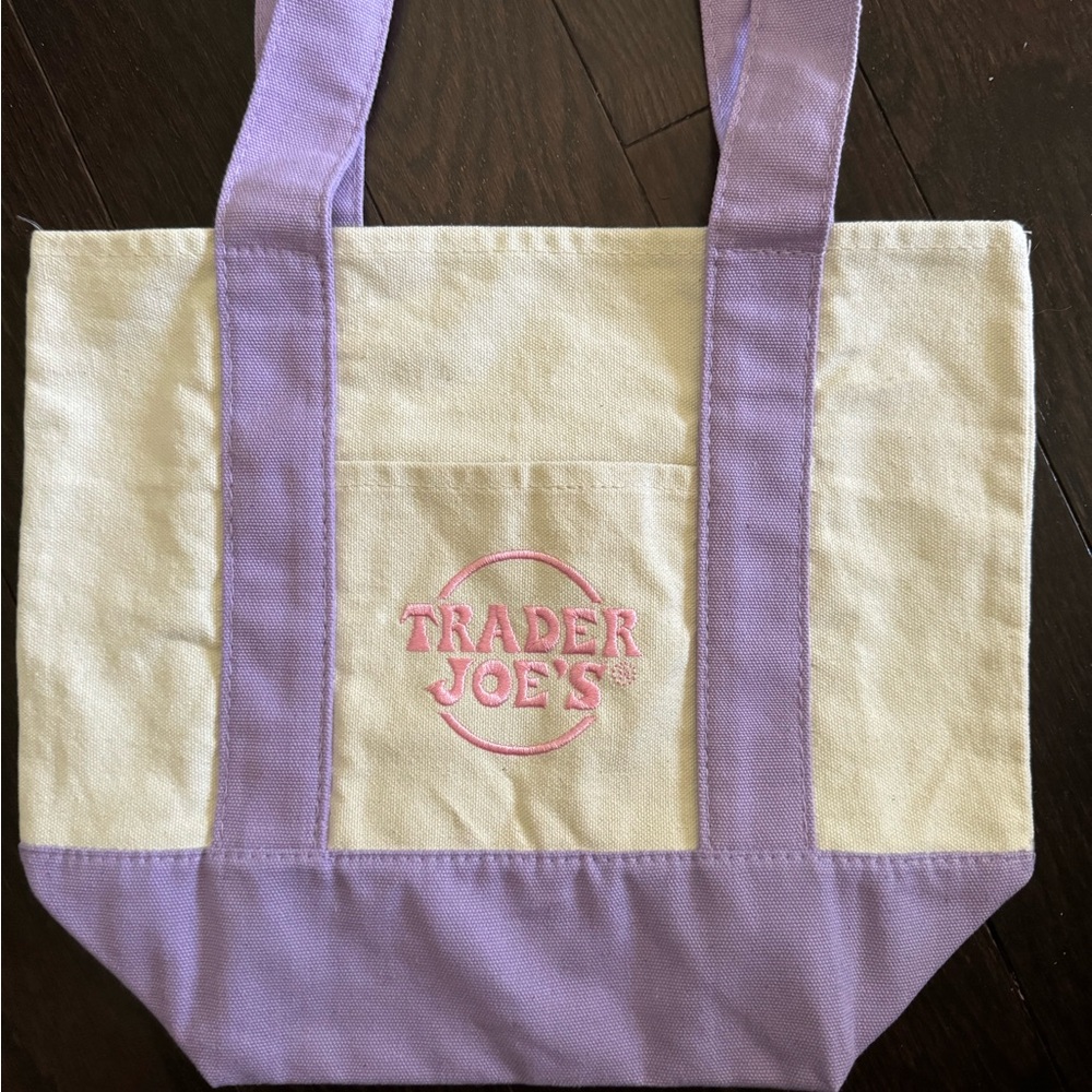 Stylish Purple and Cream Tote Bag with Durable Canvas